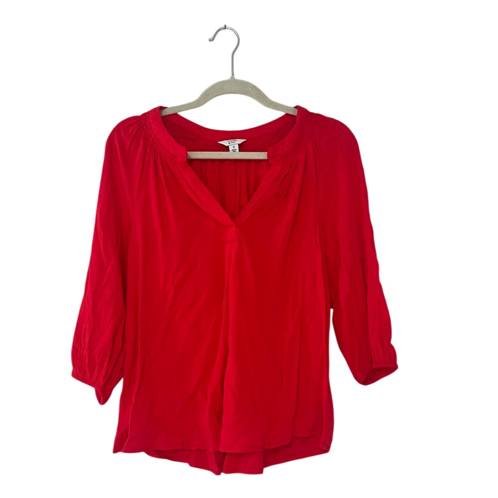 Crown & Ivy Red 3/4 Sleeve Women's Blouse